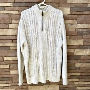Vintage Chaps Ralph Lauren Cable Knit Sweater Men’s XLT Cream